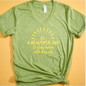 Beautiful Day To Stay Home With My Cat Tee